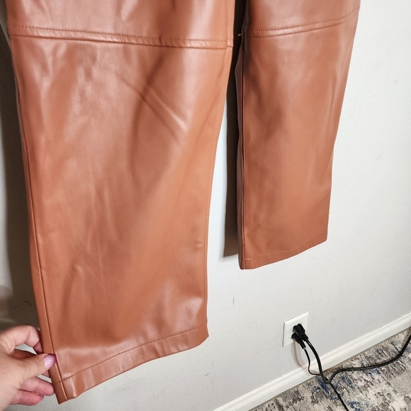 NWT Blank NYC The Baxter Ribcage Straight leg brown faux leather pants size 27. - Picture 9 of 15